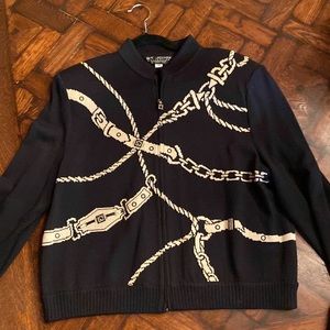 St. John Collection Santana Equestrian knit jacket with full zipper